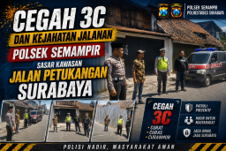 Cegah 3C dan Kejahatan Jalanan, Polsek Semampir Sasar Kawasan Jalan Petukangan Surabaya