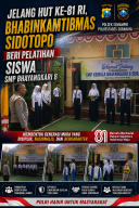 Jelang HUT ke-81 RI, Bhabinkamtibmas Sidotopo Beri Pelatihan Siswa SMP Bhayangkari 8