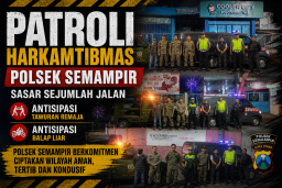 Sinergi Polsek Semampir dan Satpol PP Patroli Harkamtibmas, Ciptakan Rasa Aman Masyarakat