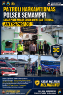 Patroli Harkamtibmas Polsek Semampir Sasar Pintu Masuk Sunan Ampel dan Terminal, Antisipasi 3C