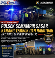 Patroli Harkamtibmas Polsek Semampir Sasar Karang Tembok dan Hangtuah, Antisipasi Tawuran hingga 3C