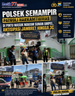 Polsek Semampir Patroli Harkamtibmas di Pintu Masuk Makam Sunan Ampel, Antisipasi Jambret hingga 3C