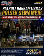 Ciptakan Wilayah Aman dan Kondusif, Polsek Semampir Rutin Gelar Patroli Harkamtibmas