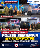 Patroli Harkamtibmas Polsek Semampir Sasar Tiga Lokasi, Antisipasi 3C dan Kenakalan Remaja