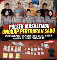 Polsek Masalembu Ungkap Peredaran Sabu, Puluhan Paket dengan Total Berat Kotor Hampir 50 Gram Diamankan