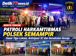 Patroli Rutin Polsek Semampir Sasar Tenggumung Wetan, Bulak Rukem dan Bulaksari
