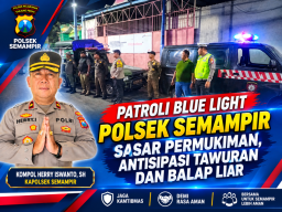 Patroli Blue Light Polsek Semampir Sasar Permukiman, Antisipasi Tawuran dan Balap Liar