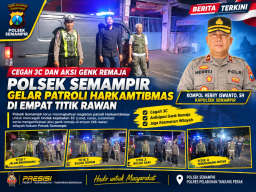 Cegah 3C dan Aksi Genk Remaja, Polsek Semampir Gelar Patroli Harkamtibmas di Empat Titik Rawan