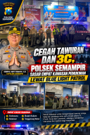 Cegah Tawuran dan 3C, Polsek Semampir Sasar Empat Kawasan Pemukiman Lewat Blue Light Patrol