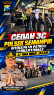 Cegah 3C, Polsek Semampir Intensifkan Patroli Harkamtibmas di Tiga Ruas Jalan