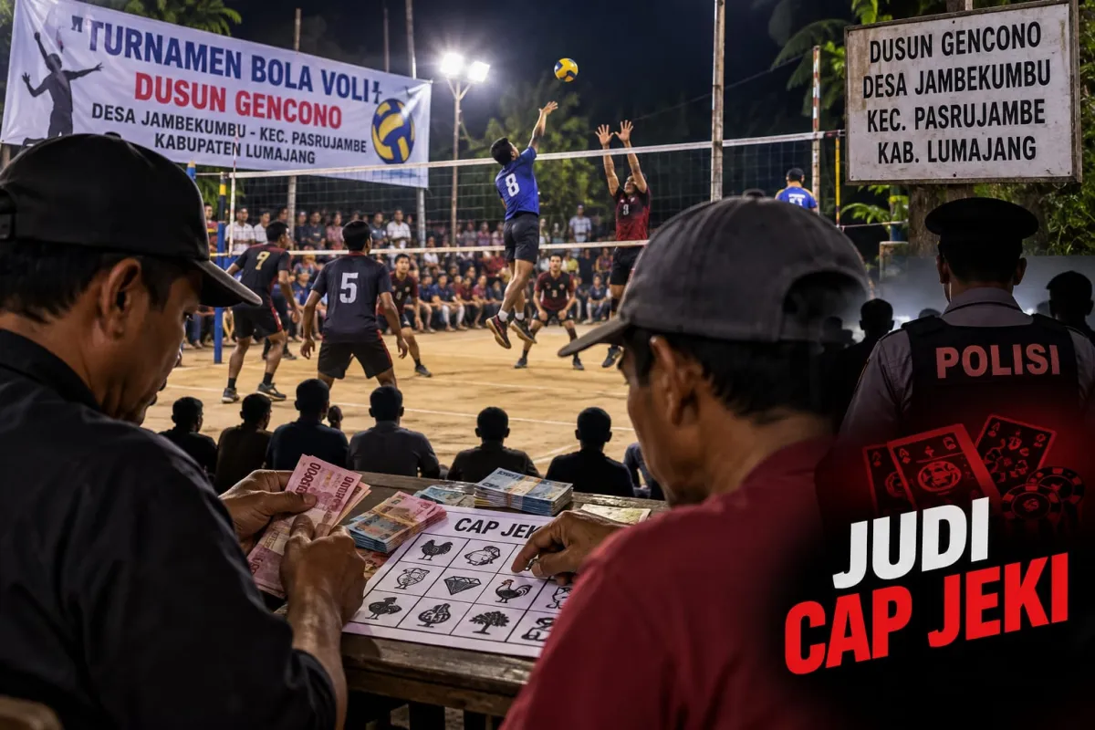 Lomba Bola Volly di Dusun Gencono Pasrujambe Lumajang di Jadikan Ajang Judi Cap Jeki